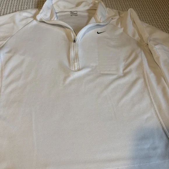 Nike Running Dri Fit 1/4 Zip Pullover White Collared Women's Size XL - Picture 4 of 4